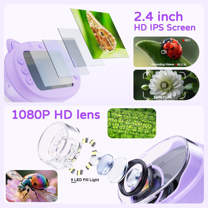 Kids Mini HD 4K Microscope Camera